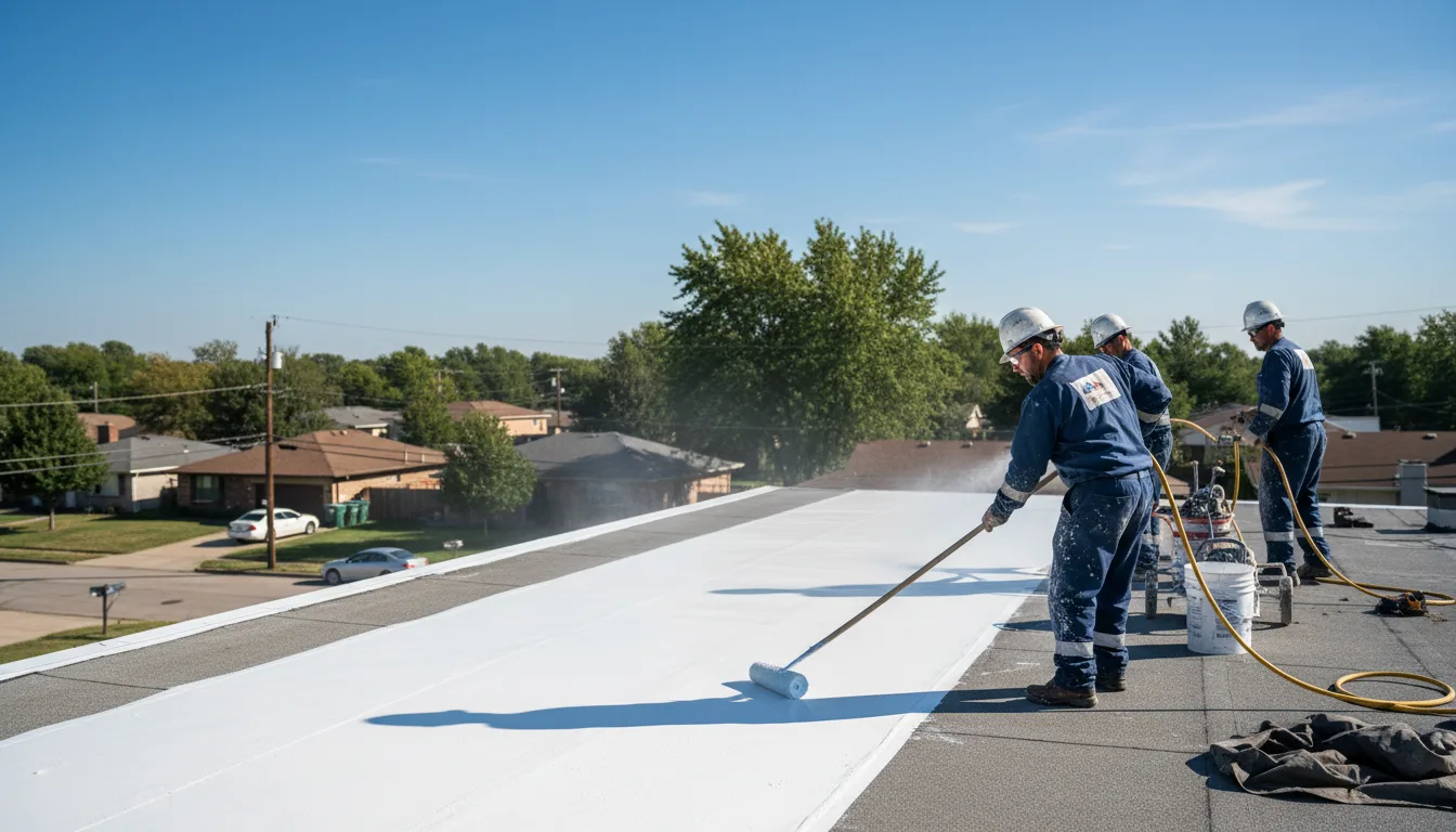 Commercial roof coating in Lawrence, MS near me